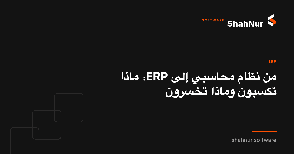 من نظام محاسبي إلى ERP: ماذا تكسبون وماذا تخسرون