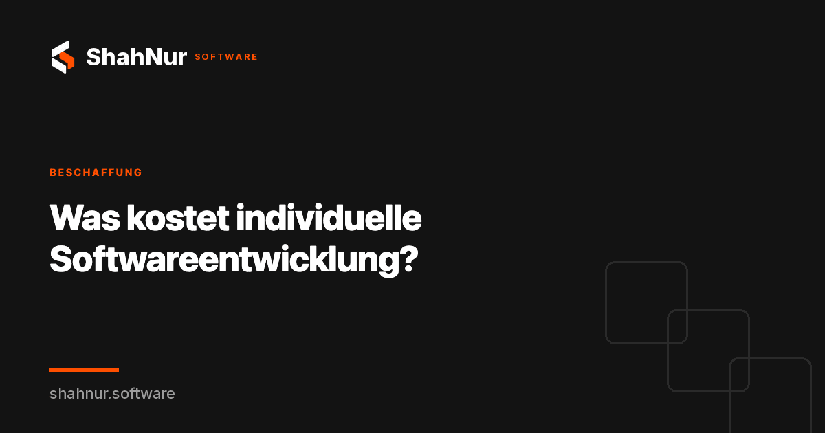 Was kostet individuelle Softwareentwicklung?
