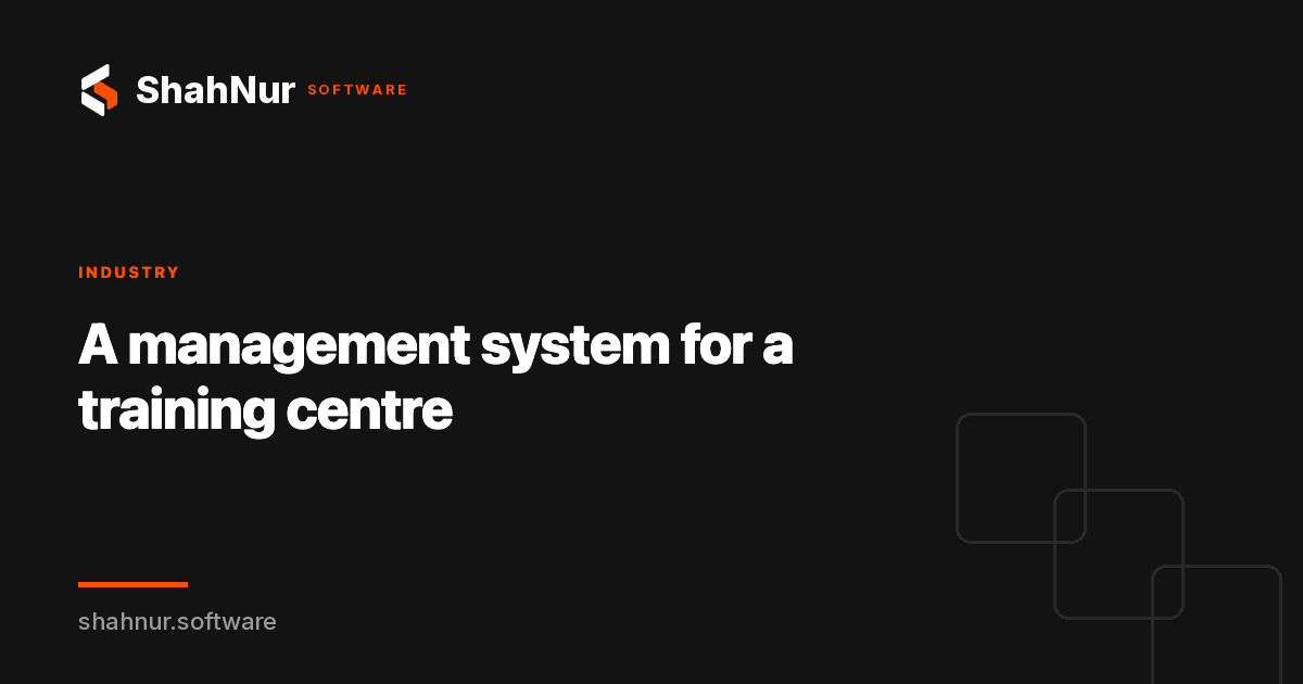 A management system for a training centre