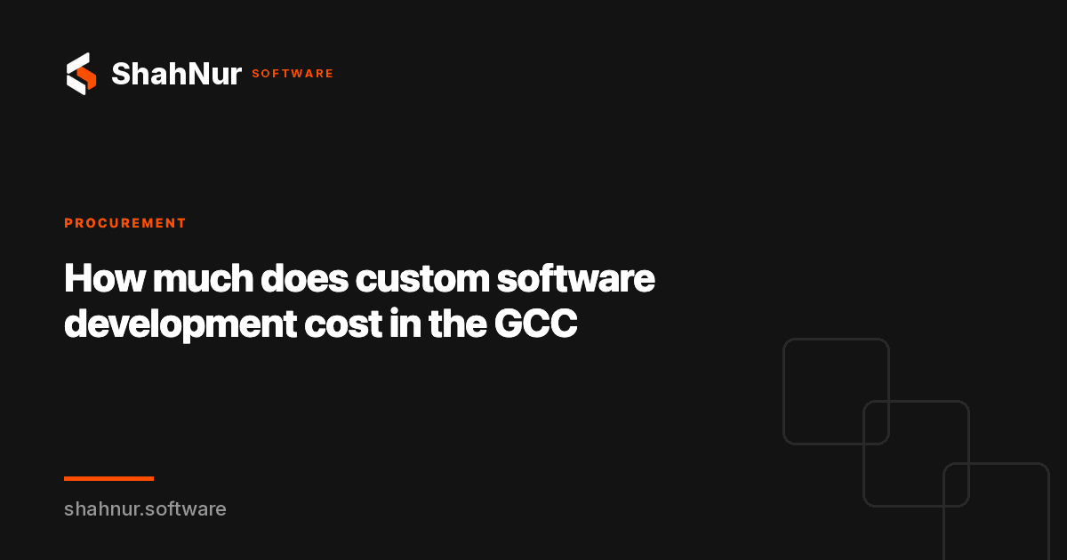 How much does custom software development cost in the GCC